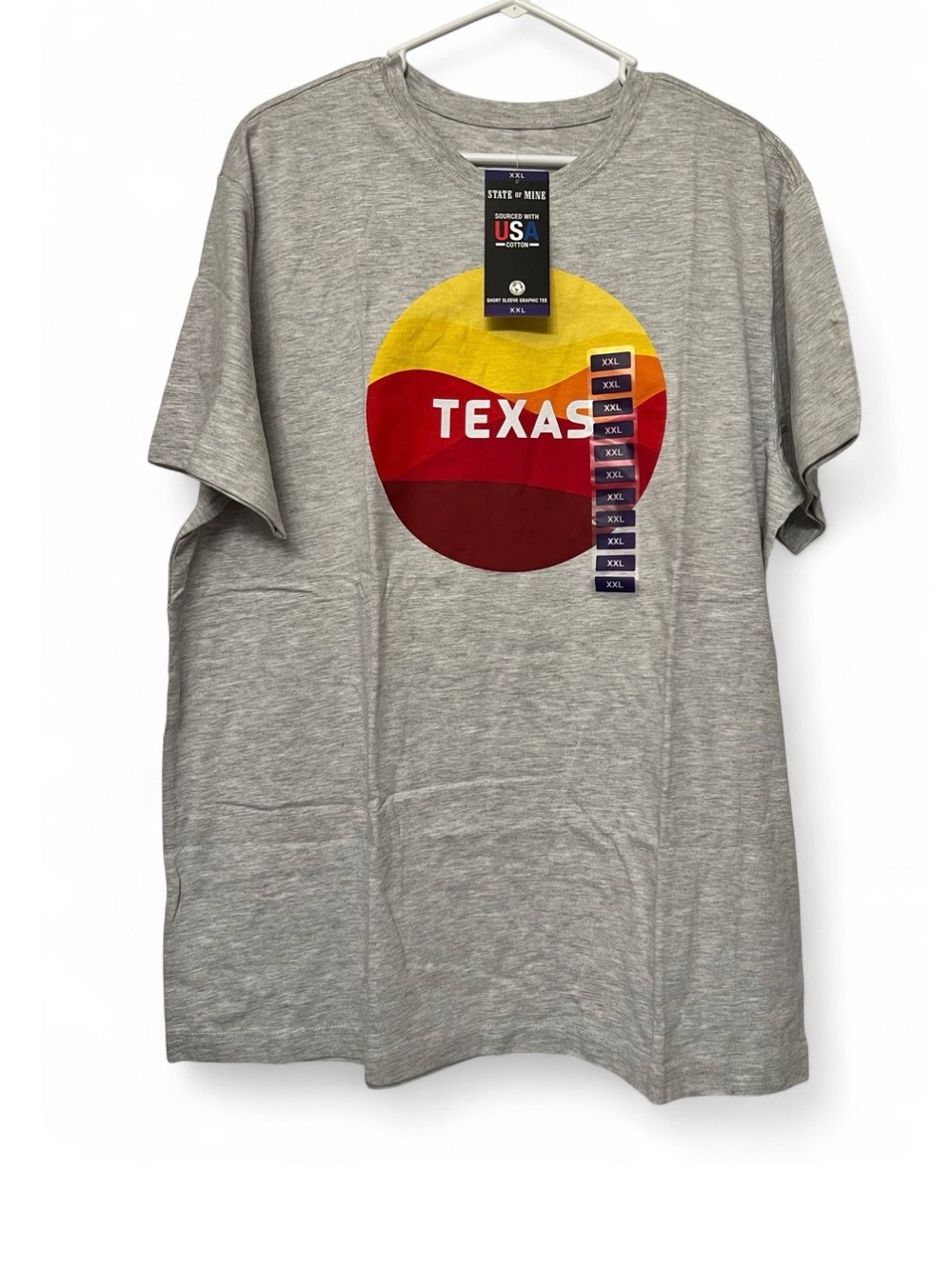NWOT Texas Graphic Tee - Gray with Red & Yellow Print
